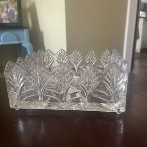 Late 20th Century Crystal Square Napkin Holder